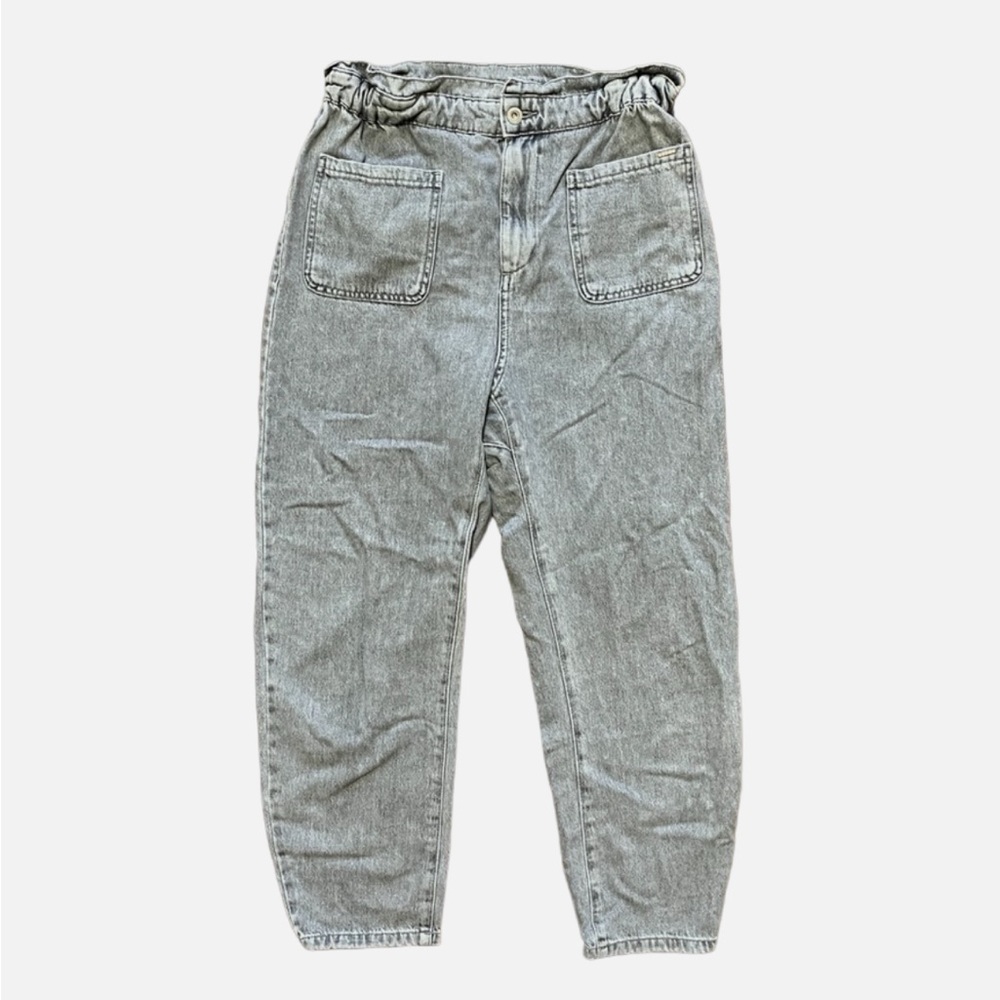 Zara High Rise Scrunch Waist Baggy Tapered Ankle Jeans  in Women US 8